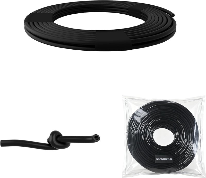 SPONDWILD 25 Ft 1/4 Inch Blank Distribution Tubing - UV Protected Flexible Black Drip Hose, Universal for Garden, Potted Plants & Veggie Beds, Fits Standard Drip Components - Image 1
